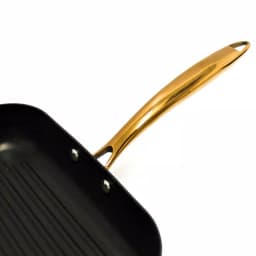 BergHOFF Ouro 11.7 in. Hard-Anodized Aluminum Nonstick Square Grill Pan, Black and Rose Gold thumbnail 3
