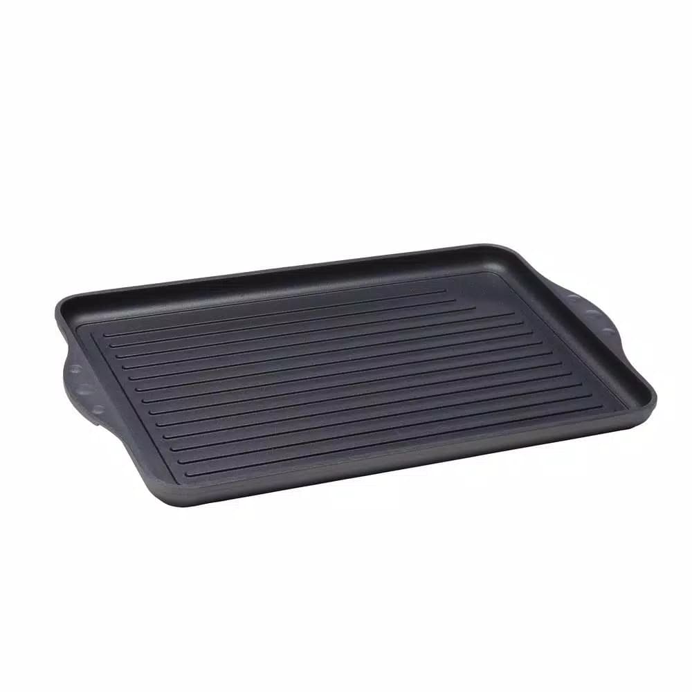 Swiss Diamond 17 in. Cast Aluminum Nonstick Double Burner Grill Pan, Gray