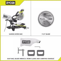 RYOBI 7-1/4 in. Compound Sliding Miter Saw, 10 Amp, 5350 rpm thumbnail 2