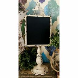 LITTON LANE 21 in. Rustic Wooden Chalkboard Set with White and Black Iron Stands (2-Pack) thumbnail 1
