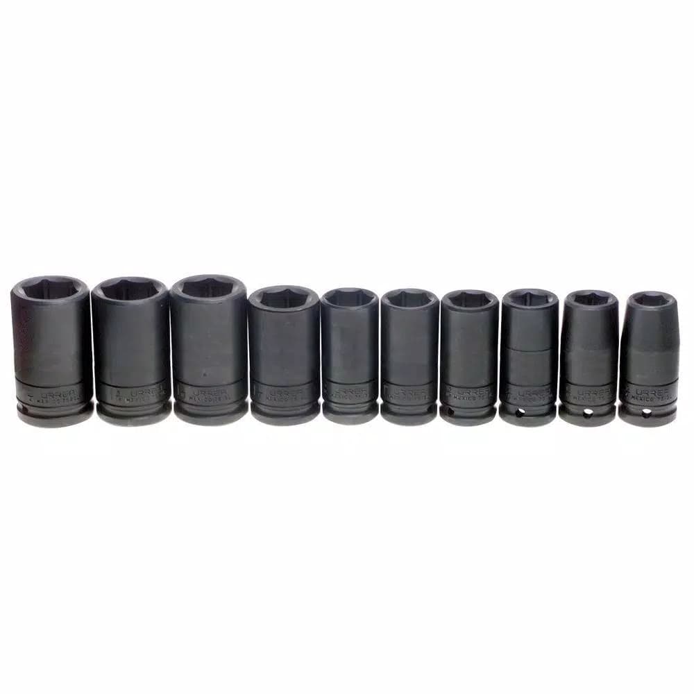 Urrea 3/4 in. Drive Deep 6-Point Impact Socket Set, 10-Piece
