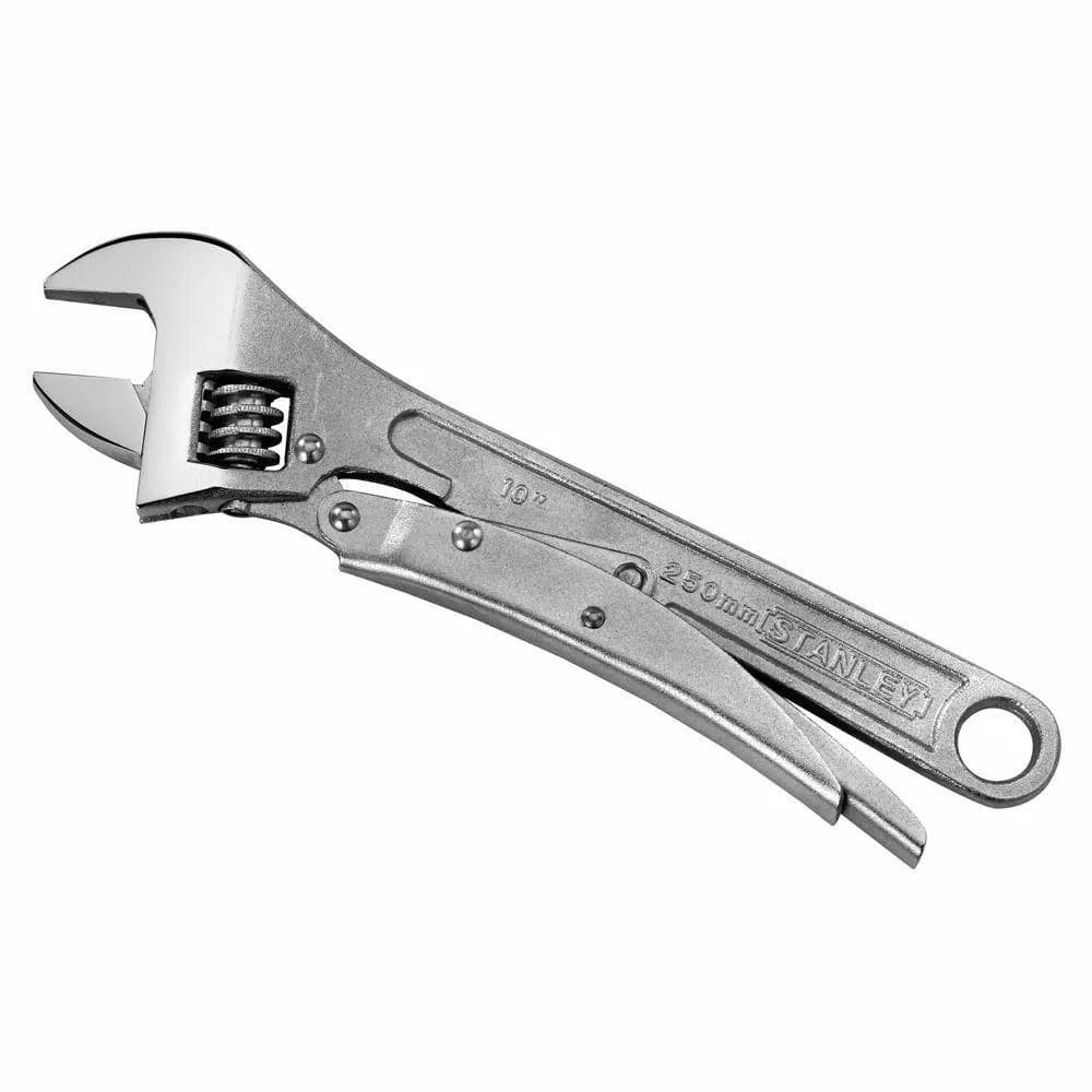 Stanley MaxGrip 10 in. Locking Adjustable Wrench, Chrome Vanadium Steel