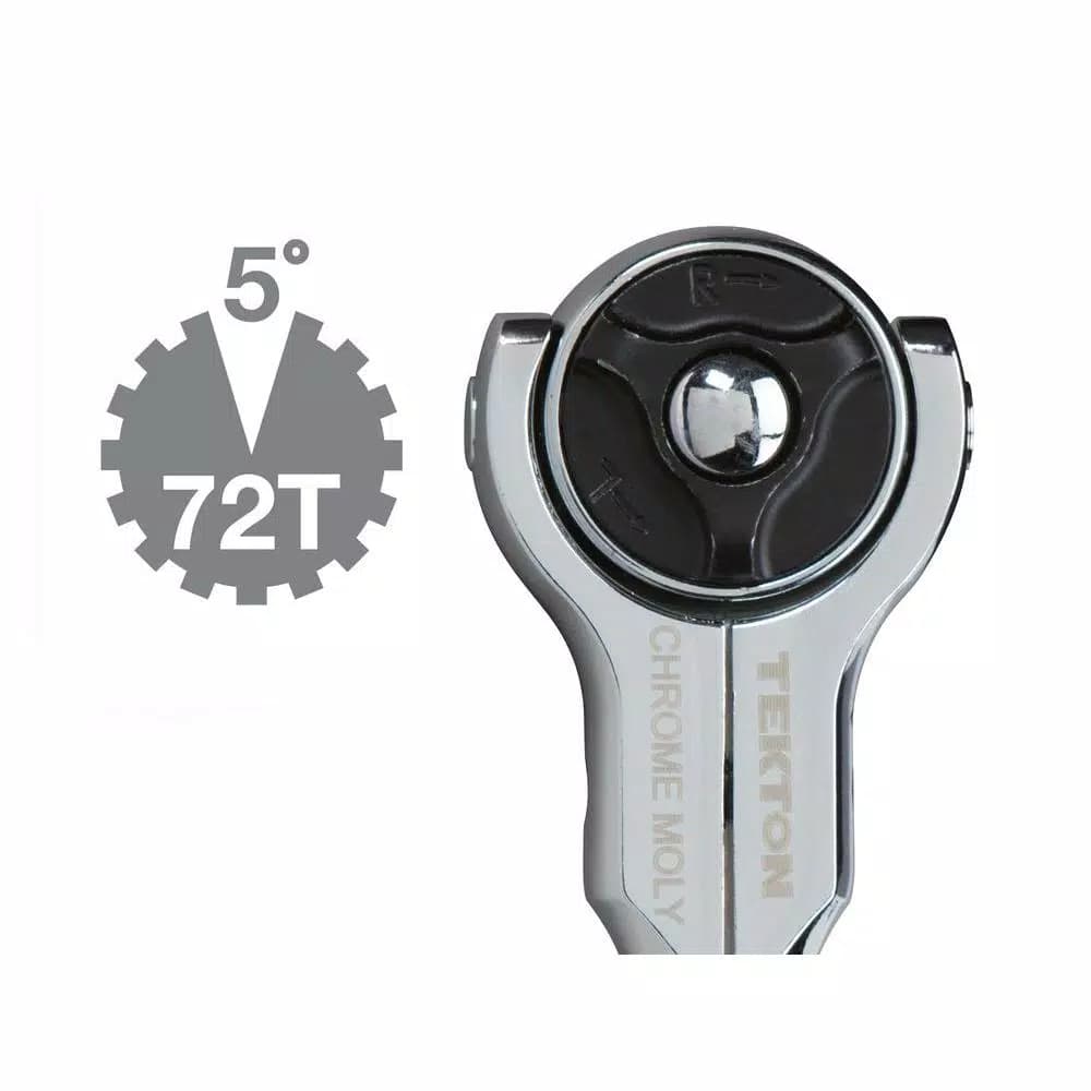 TEKTON 3/8 in. Drive 9 in. Swivel Head Ratchet, 72-Tooth