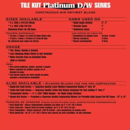 Quasar Tile Kut Platinum 4 in. Continuous Rim Diamond Blade for Tile, Stone, Marble & Granite thumbnail 2