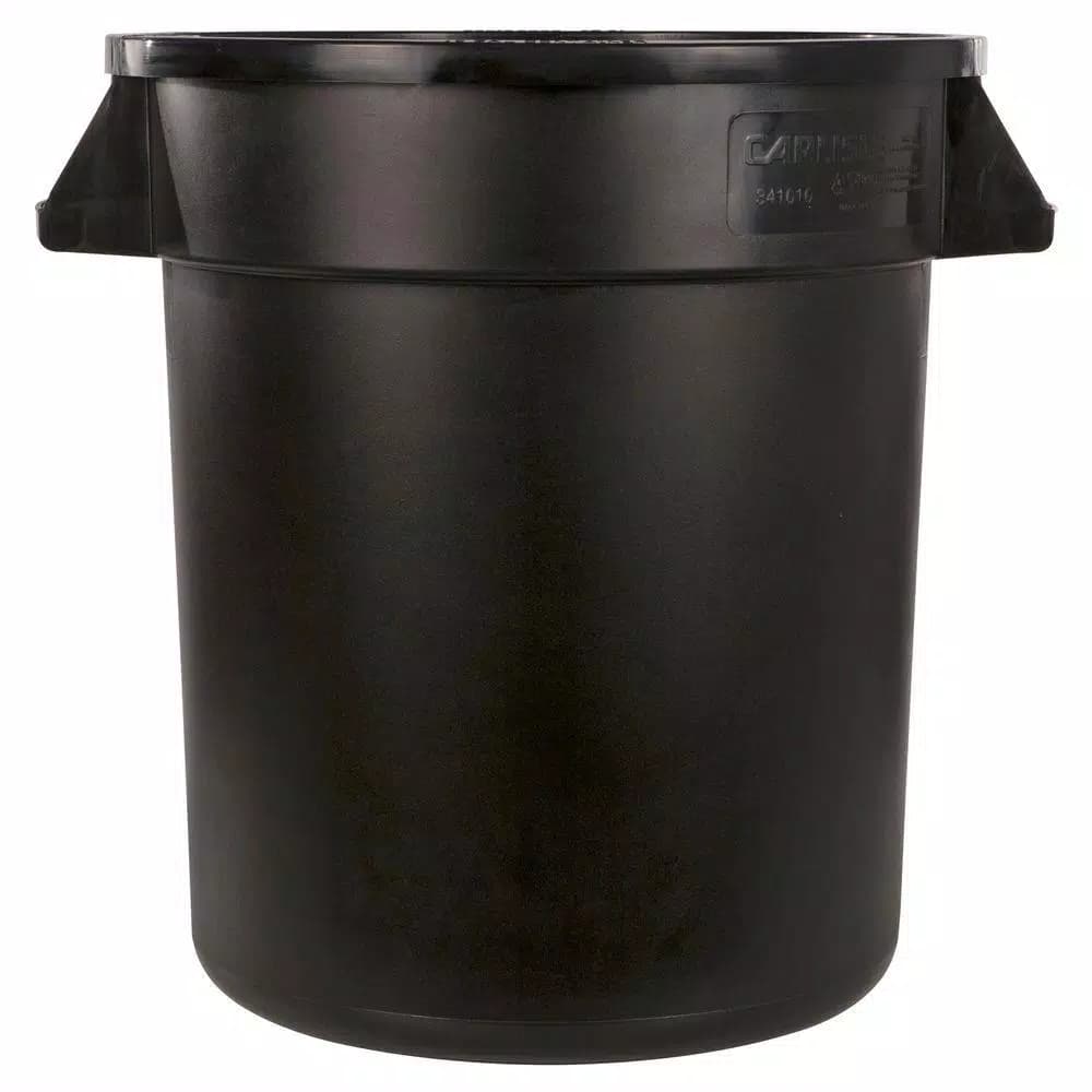 Carlisle Bronco 55 Gallon Black Round Heavy Duty Trash Can (2-Pack)