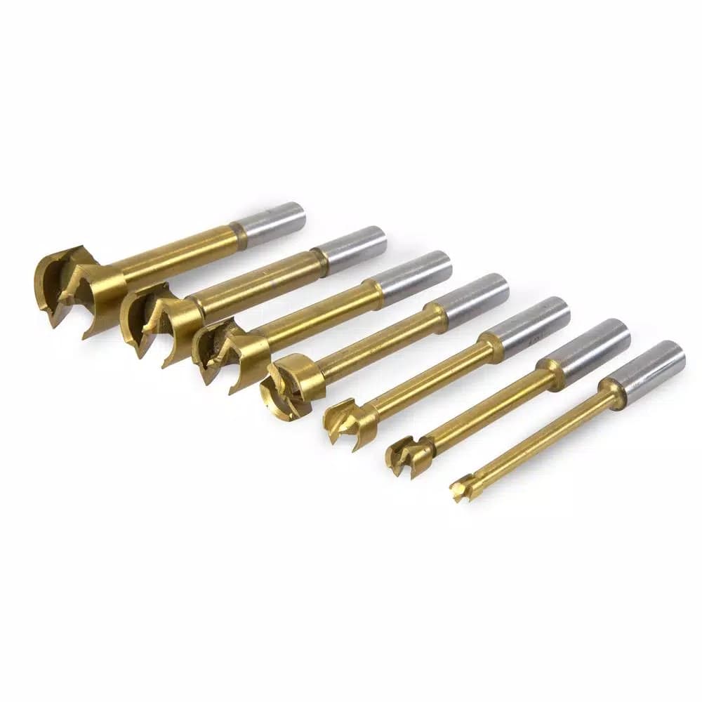 WEN 7-Piece Forstner Bit Set with Wooden Carrying Case