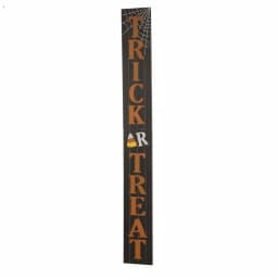 Glitzhome 59.68 in. Wooden Trick or Treat Porch Sign - Halloween Hanging Decor thumbnail 1