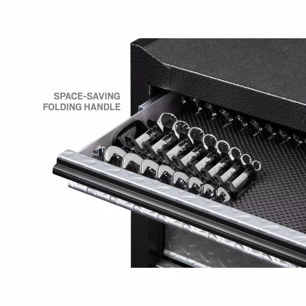 TEKTON 8-Tool Store-and-Go Stubby Wrench Keeper, Low Profile Toolbox Organizer, Black