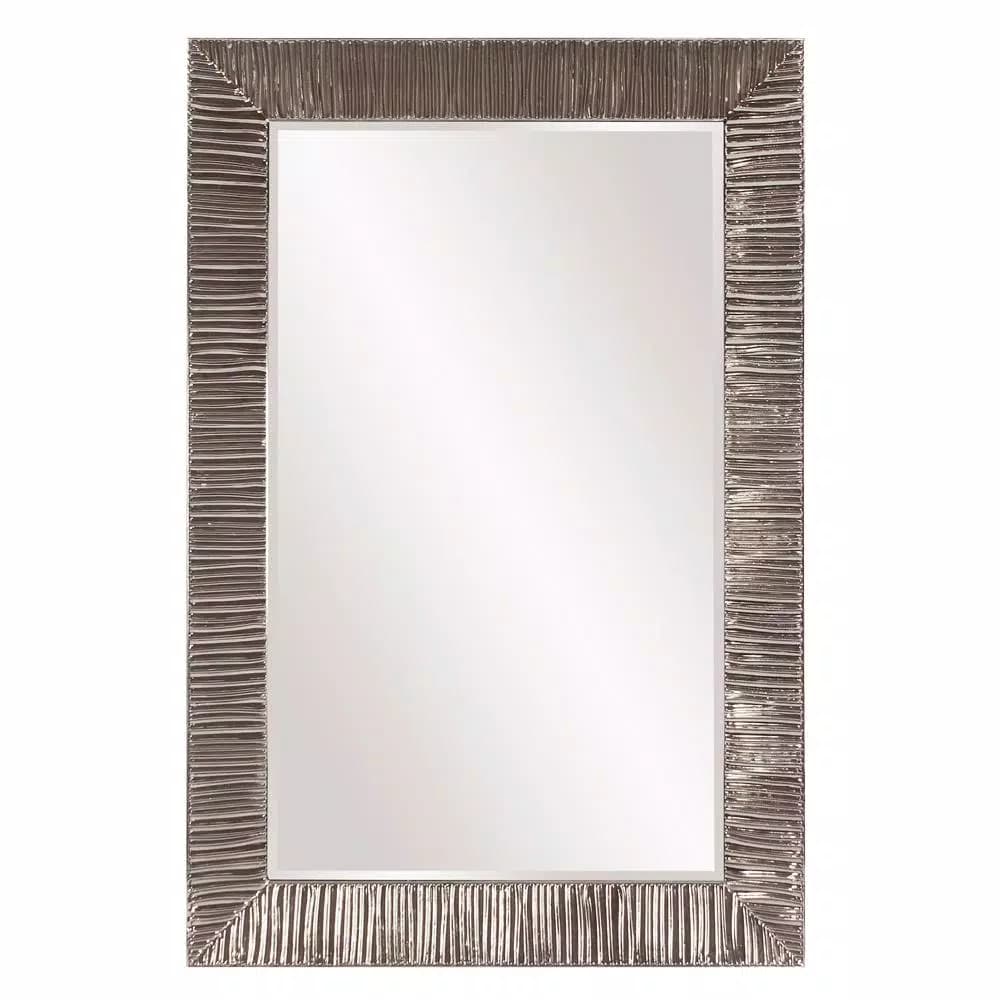 Unbranded Howard Elliott Tennessee Large Rectangle Modern Accent Mirror, Bright Nickel (60 x 40 in.)