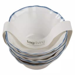 Tag White Melamine Ruffle Rim Serving Bowls, Set of 4 thumbnail 1