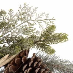 Glitzhome 24 in. Flocked Pinecone and Antler Artificial Christmas Wreath thumbnail 3
