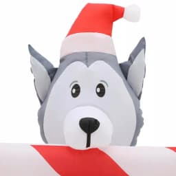 Home Accents Holiday 8 ft. W Pre-Lit Giant Airblown Inflatable Christmas Puppies with Candy Cane Scene thumbnail 6