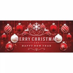 My Door Decor Red Ornaments in Snow Christmas Garage Door Mural, 7 ft. x 16 ft. thumbnail 1