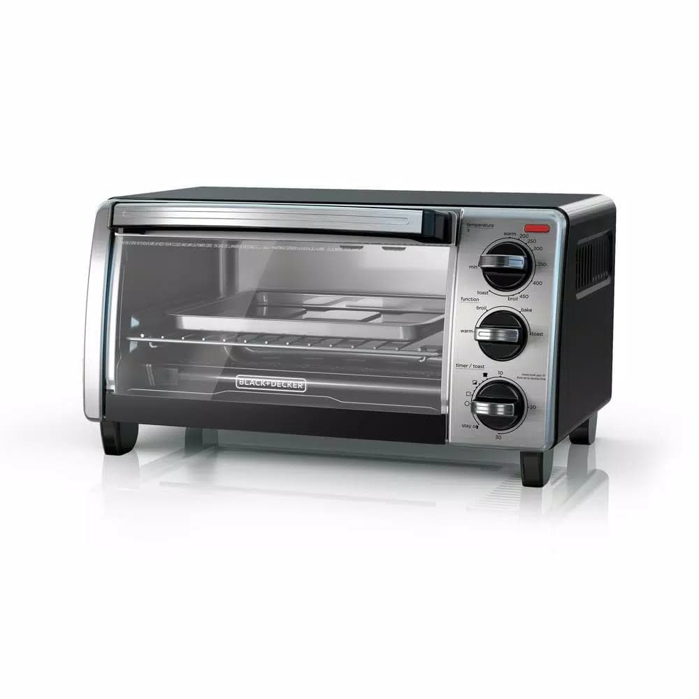 BLACK+DECKER 4-Slice Stainless Steel Convection Toaster Oven with EvenToast Technology