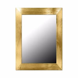 Home Basics Gold Rectangle Novelty Wall Mirror with Wooden Frame, 18 in. H thumbnail 1