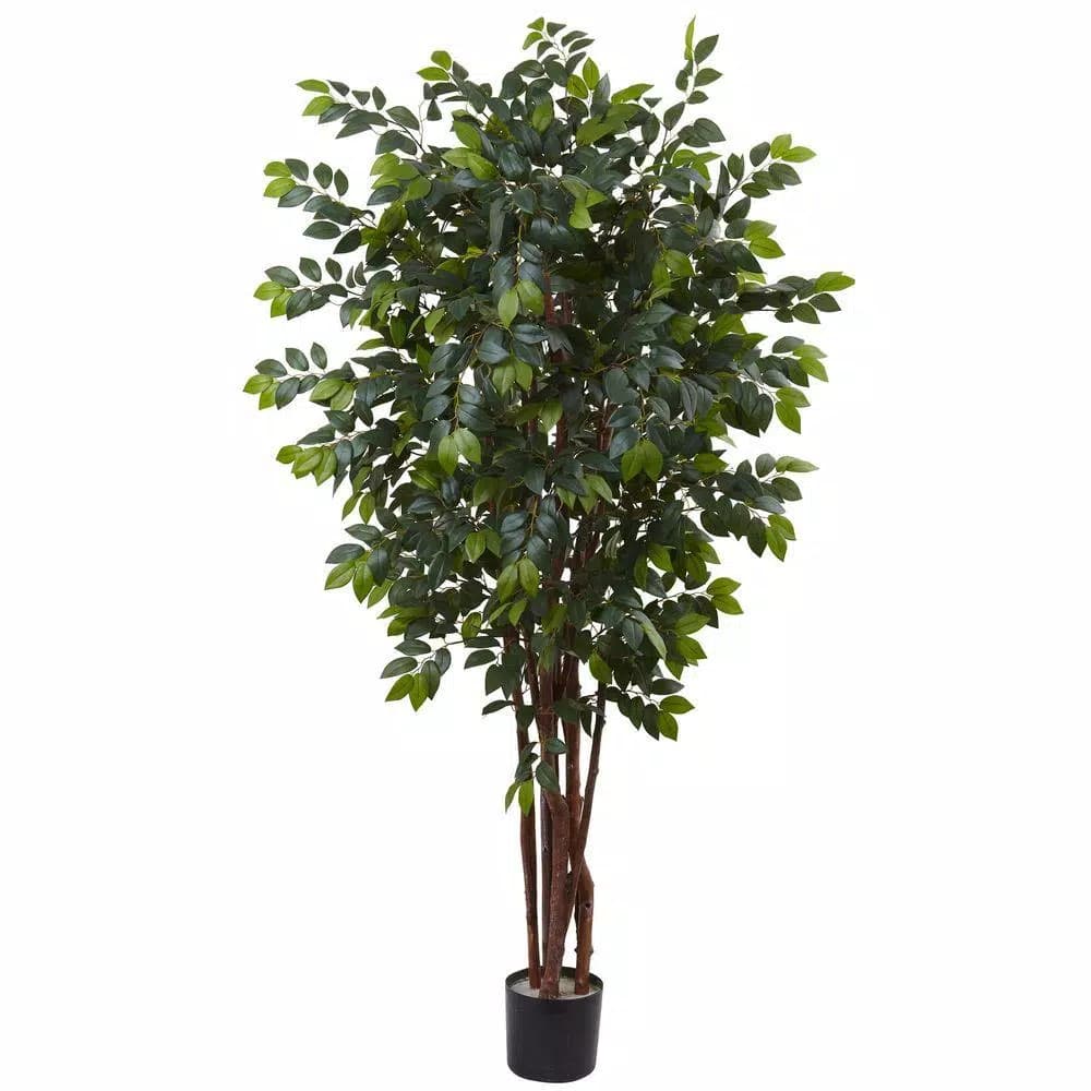 Nearly Natural 7 ft. Sakaki Silk Tree with 1,862 Leaves