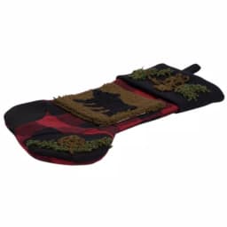 Glitzhome Plaid Bear Rug Hooked Christmas Stockings, 2-Pack thumbnail 5