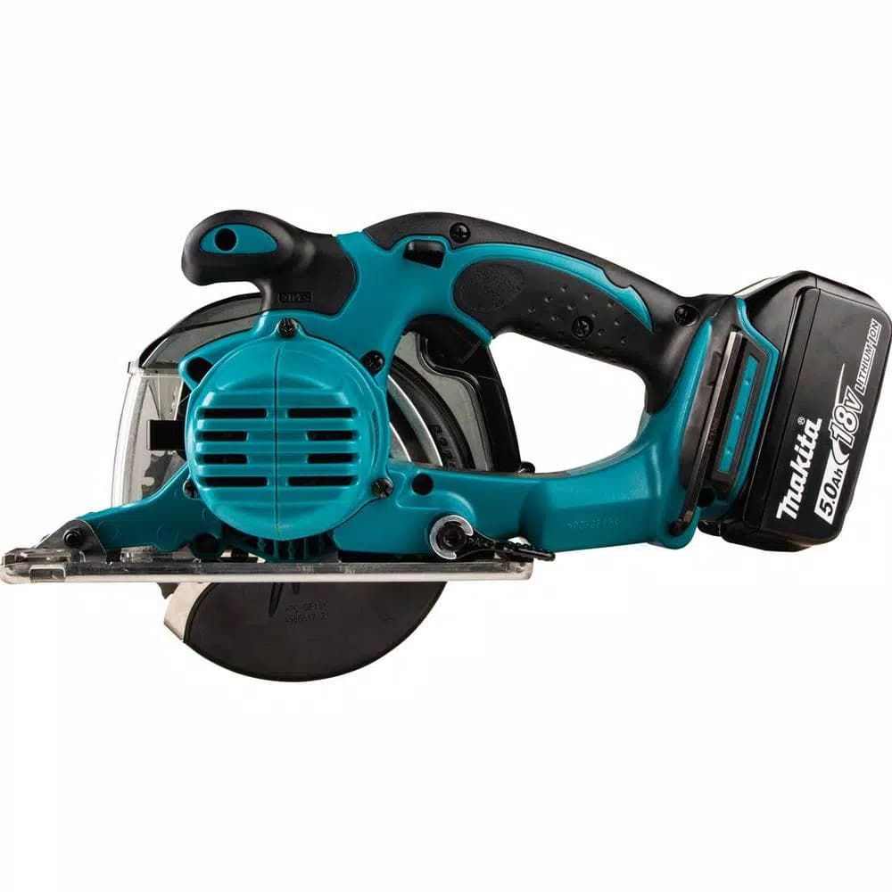 Makita 18V LXT Cordless 5-3/8 in. Metal Cutting Saw Kit with 2 5.0 Ah Batteries and Rapid Optimum Charger