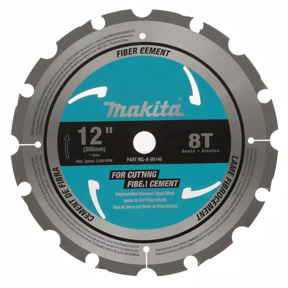 Makita 12 in. 8-Teeth Polycrystalline Diamond (PCD) Miter Saw Blade for Fiber Cement