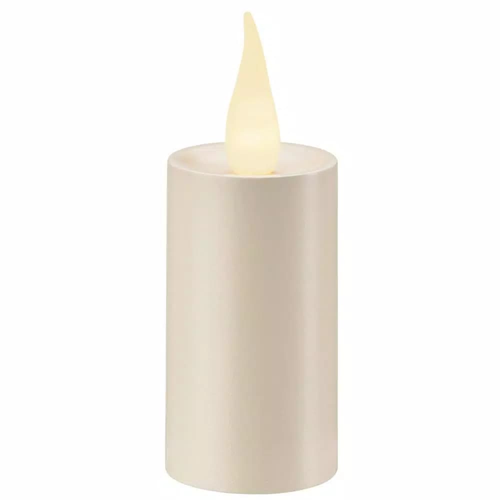 Xodus Innovations 4 in. White LED Votive Candle with Warm 3D Flame and Aged Bronze Base