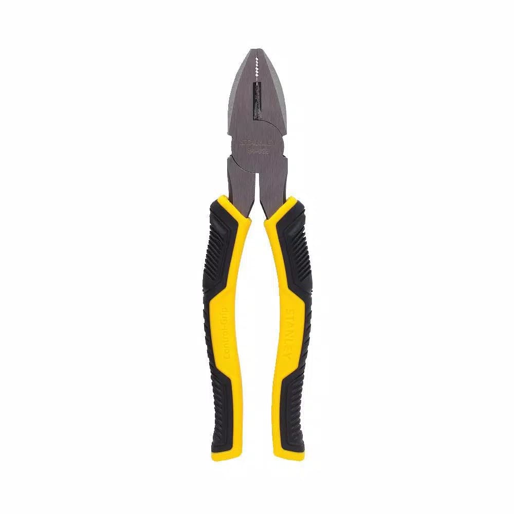 Stanley 8 in. Bi-Material Lineman Pliers, Drop-Forged Steel, ANSI Rated