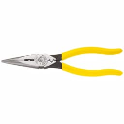 Klein Tools 8 in. Heavy Duty Long Nose Side Cutting Crimping Pliers thumbnail 1