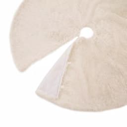 Glitzhome 48 in. White Plush Faux Fur Christmas Tree Skirt thumbnail 3