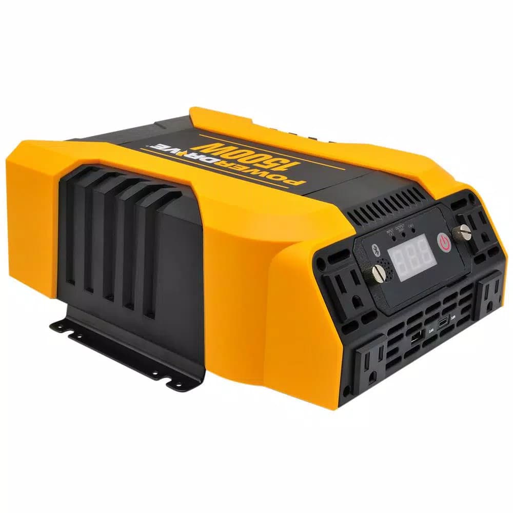 PowerDrive 1500W Power Inverter with Bluetooth App Control, 4 AC Outlets, USB-C & USB Ports