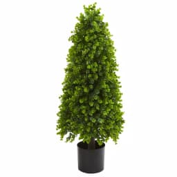 Nearly Natural 3 ft. Artificial Eucalyptus Topiary Tree - Indoor/Outdoor Greenery thumbnail 1