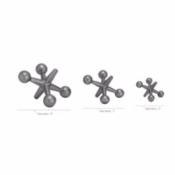LITTON LANE Modern Reflections Metal Jack Stone Sculptures, Set of 3, Metallic Gray thumbnail 3