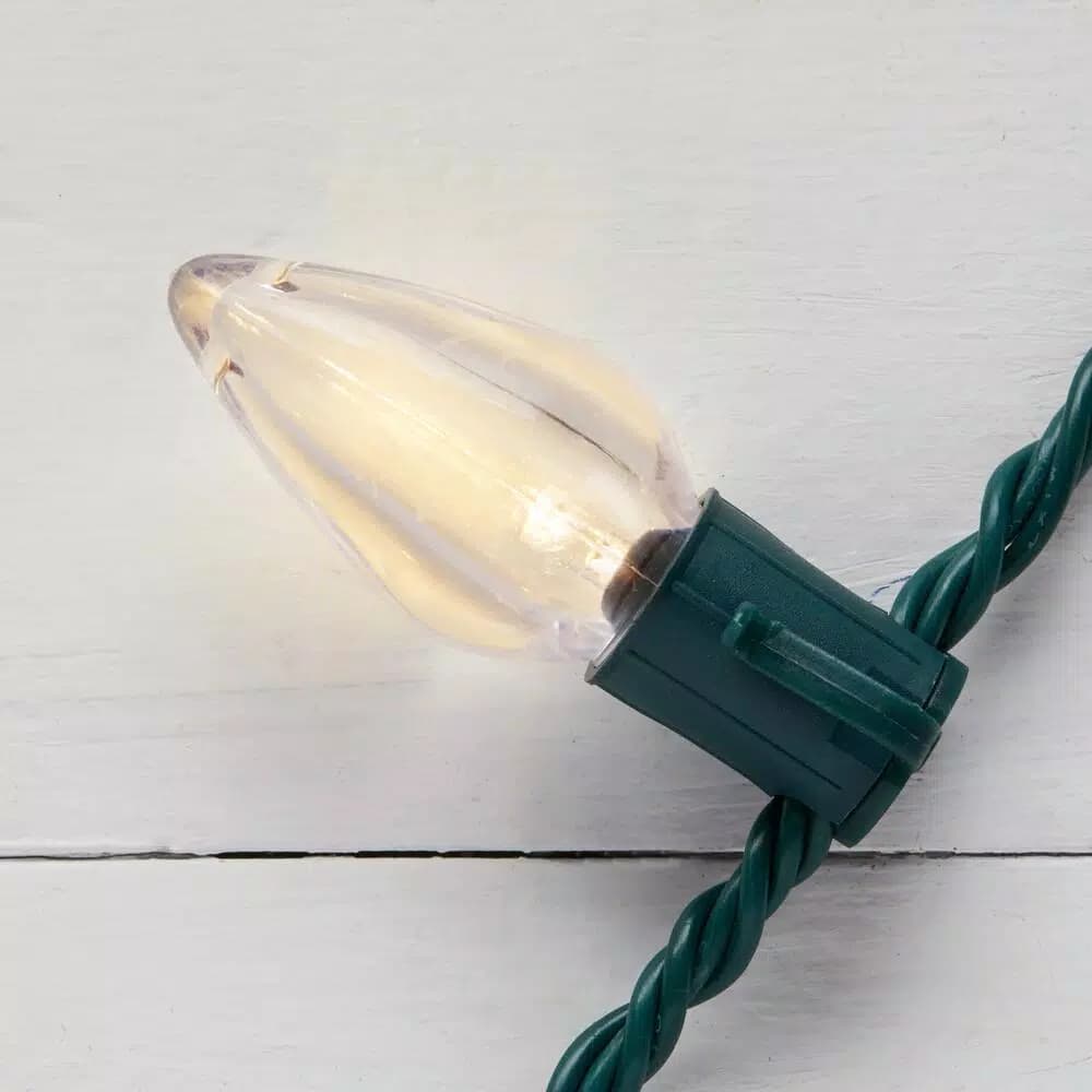 Home Accents Holiday C9 LED Warm White String Lights, 100 Count (Set of 2), 65.4 ft Total Length, Indoor/Outdoor