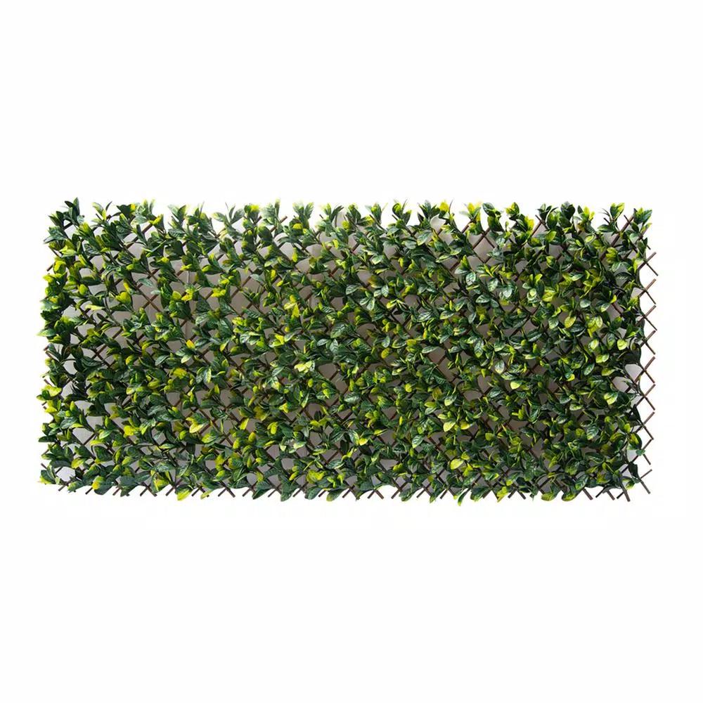 Greensmart Decor 40 in. x 80 in. Artificial Lemon Leaf Lattice Privacy Screen