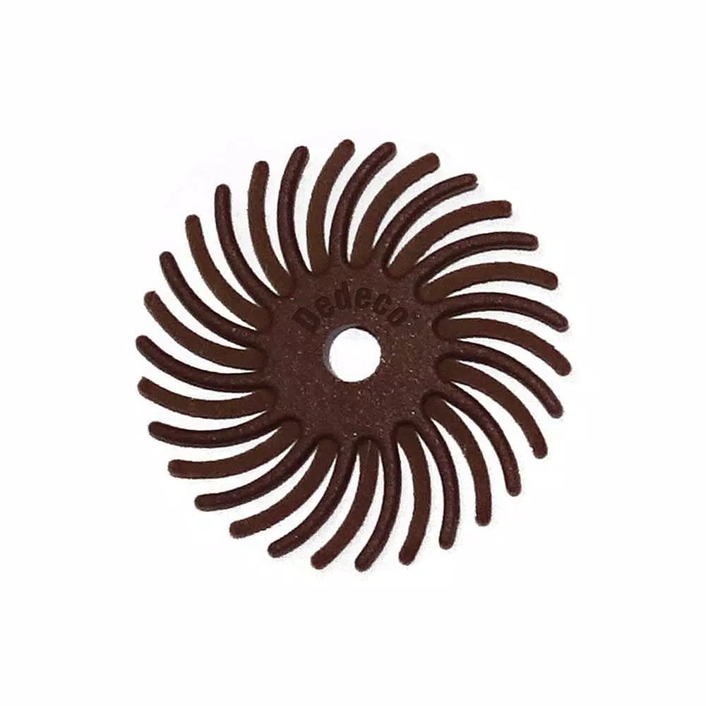 Dedeco 1 in. Sunburst Radial Discs, 80-Grit Coarse Arbor Rotary Cleaning and Polishing Tool, 1/8 in. Shank (48-Pack)