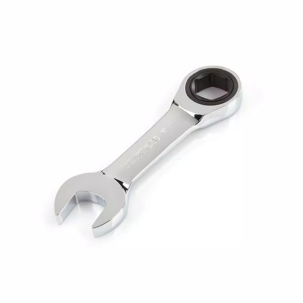TEKTON 17 mm Stubby Ratcheting Combination Wrench, 6-Point Box End