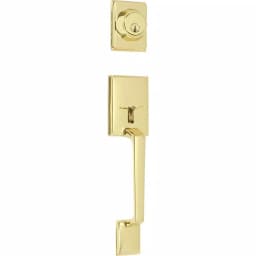 Delaney Capri Polished Brass Single Cylinder Entry Door Handleset with Round Knob thumbnail 1