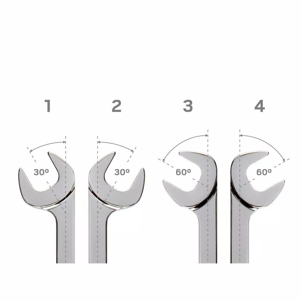 TEKTON 10 mm Double Open End Angle Head Wrench, 60° Offset