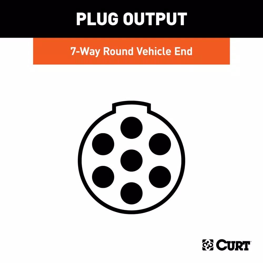CURT 7-Way Round Trailer Connector Socket - Vehicle Side