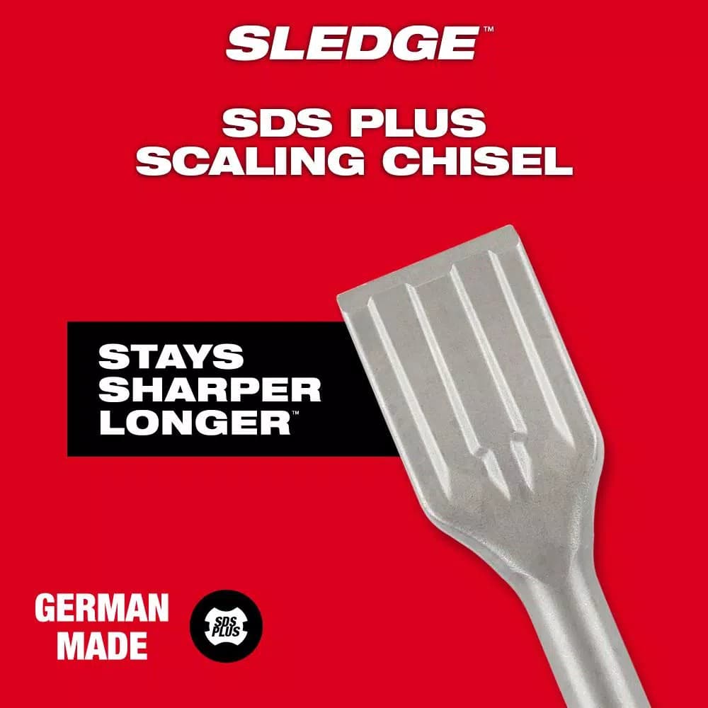 Milwaukee SDS-Plus SLEDGE 1-1/2 in. x 10 in. Scaling Chisel, Carbide Tip
