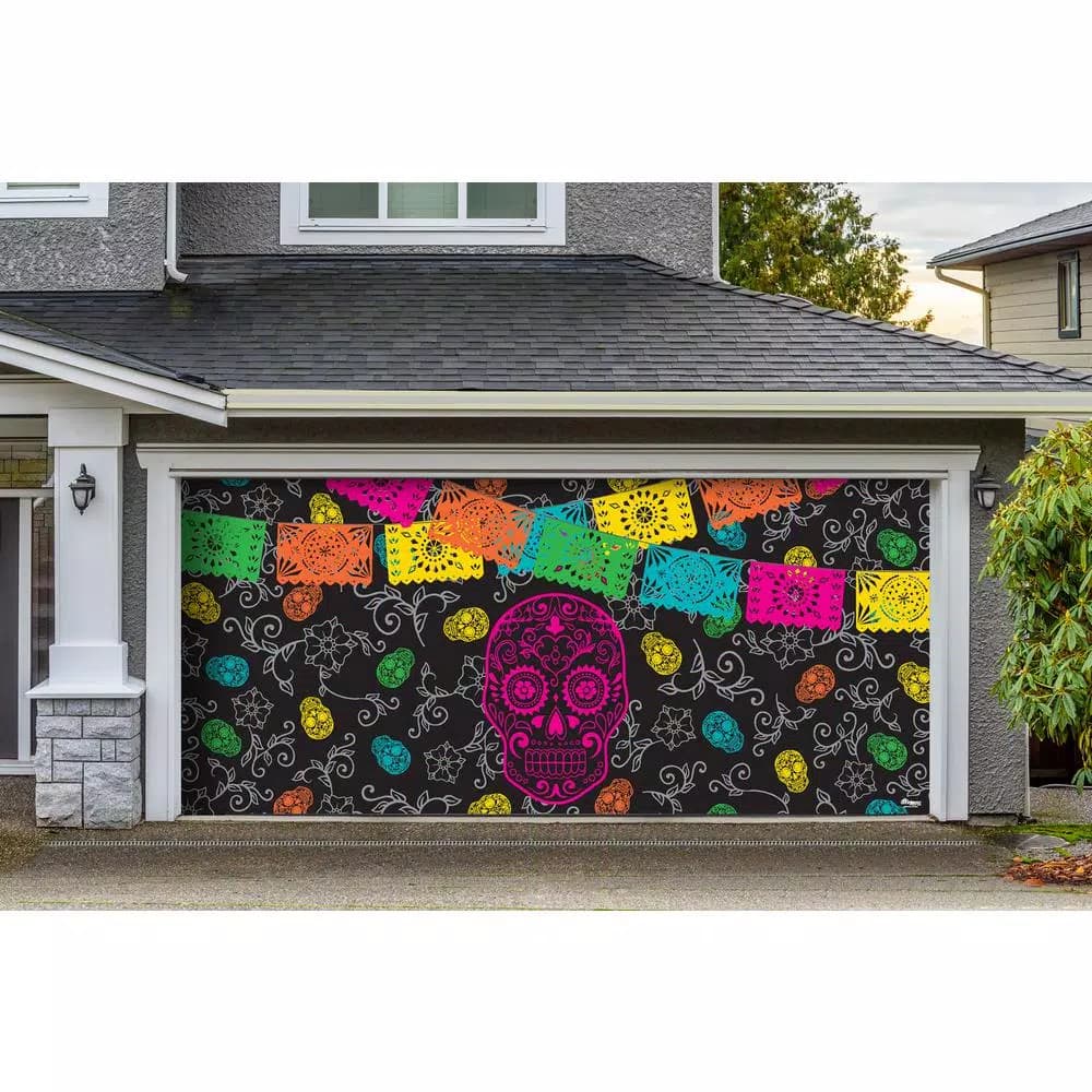 My Door Decor Day of the Dead Halloween Garage Door Mural, 7 ft. x 16 ft.