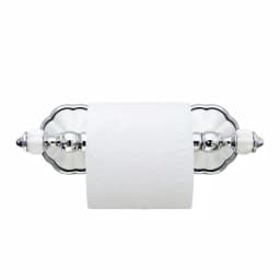 MODONA Flora Toilet Paper Holder, White Porcelain and Polished Chrome Stainless Steel Roller thumbnail 3