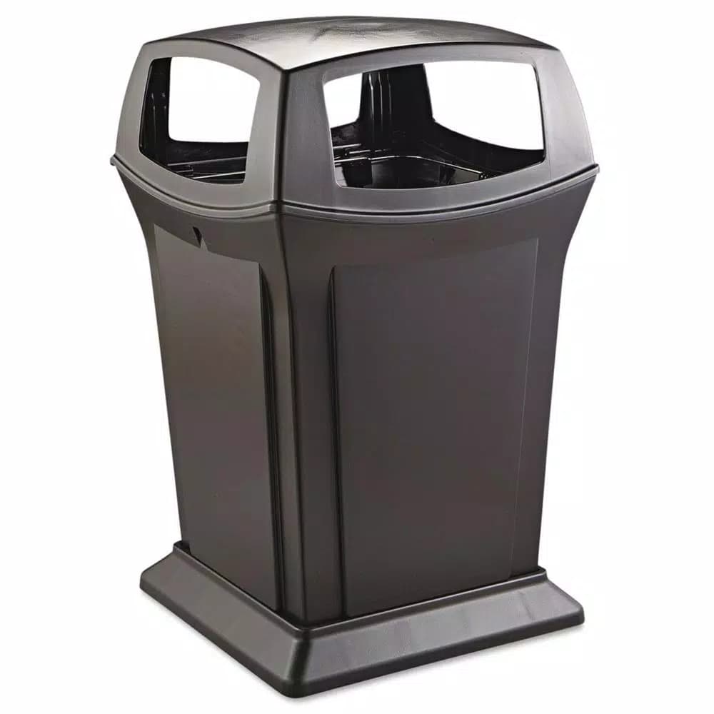 Rubbermaid Commercial Products Rubbermaid Commercial Ranger 45 Gallon Black Open Side Outdoor Trash Can