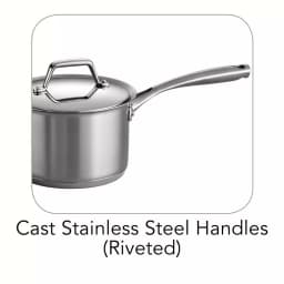 Tramontina Gourmet Prima 2 Qt. Stainless Steel Sauce Pan with Lid, Tri-Ply Base, Induction Compatible thumbnail 3