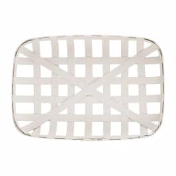 Glitzhome 30 in. H x 24 in. W White Wooden Tobacco Basket Wall Decor thumbnail 3