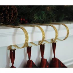 Original MantleClip Gold Glitter Steel MantleClip Stocking Holders, 2.5 in. (4-Pack) thumbnail 3