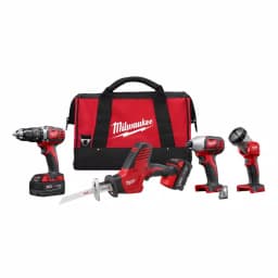 Milwaukee M18 18V Lithium-Ion Cordless 4-Tool Combo Kit with (2) 3.0 Ah Batteries, Charger, and Bag thumbnail 1