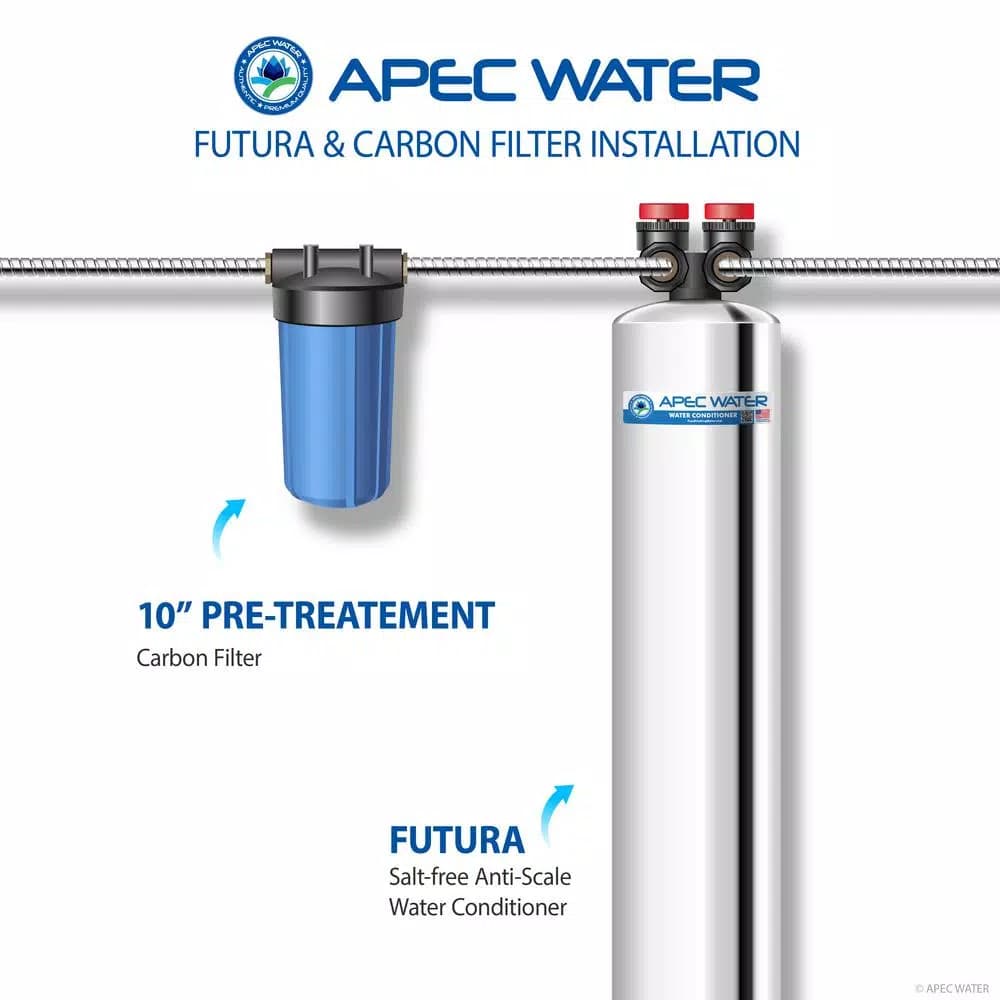 APEC Water Systems FUTURA-10 Salt-Free Whole House Water Conditioner with Pre-Filter, 10 GPM