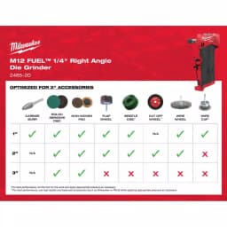 Milwaukee M12 FUEL 1/4 in. Right Angle and Straight Die Grinder Kit, Brushless Cordless thumbnail 6