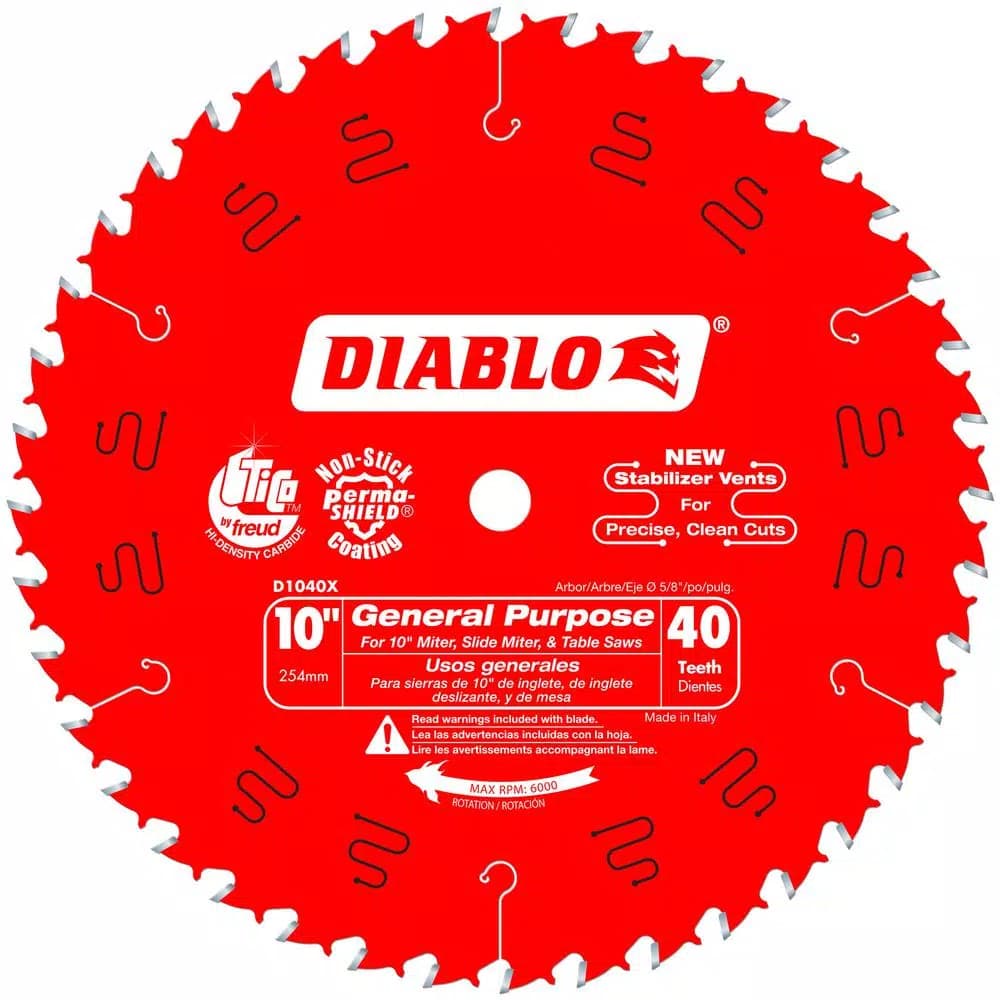 Diablo 10 in. x 40-Tooth General Purpose Carbide Circular Saw Blade