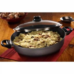 Swiss Diamond Classic Series 4.8 Qt. Cast Aluminum Nonstick Saute Pan with Glass Lid, Gray thumbnail 2