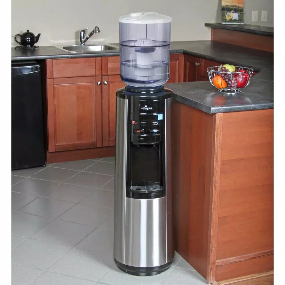 VITAPUR Stainless Steel Top Load Water Cooler Dispenser with Kettle Feature, Hot/Room/Cold